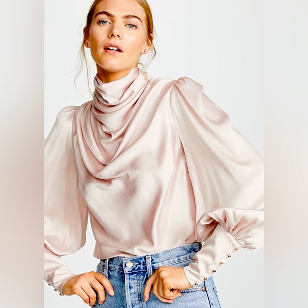 COPY - EUC Zimmermann Pink Ninety Six Cowl Neck Silk Top
